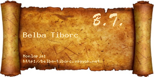 Belba Tiborc névjegykártya